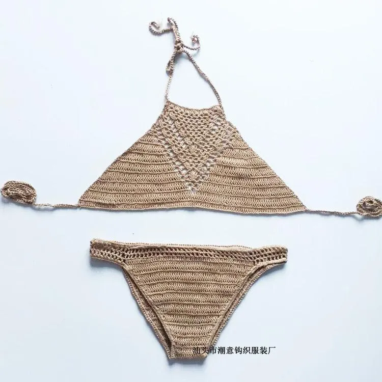 2024 Europe explosion hook hand woven suit sexy bikinis beach bikinis bra swim suit