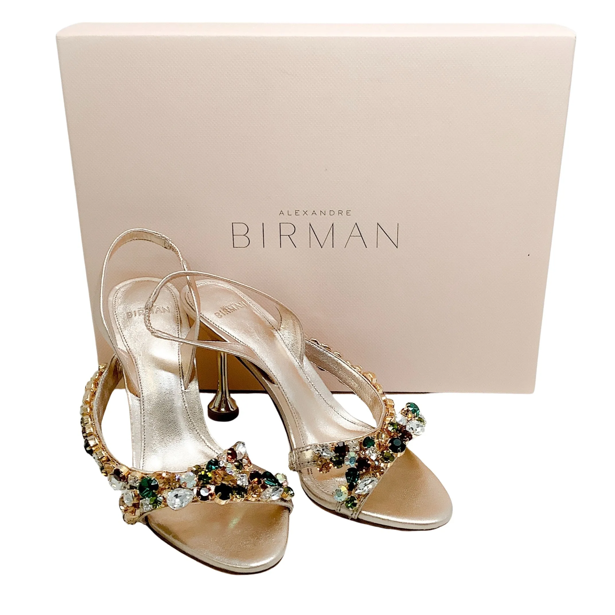 Alexandre Birman Gold Multi Crystal Betina 85 Sandals