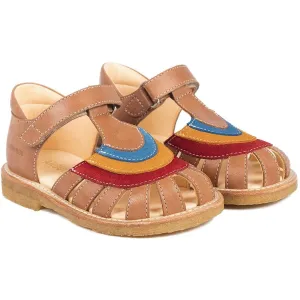 Angulus Sandals Tan/Red/Sun Yellow/Bright Blue