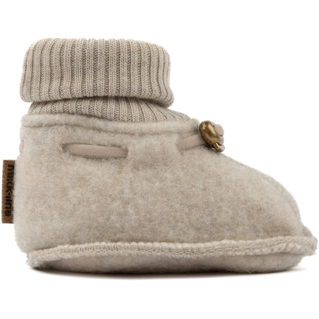 Baby Wool Footies - Melange Offwhite