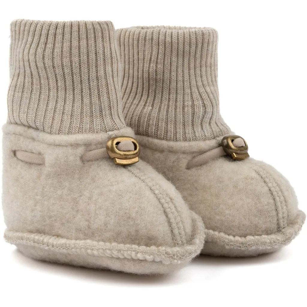 Baby Wool Footies - Melange Offwhite