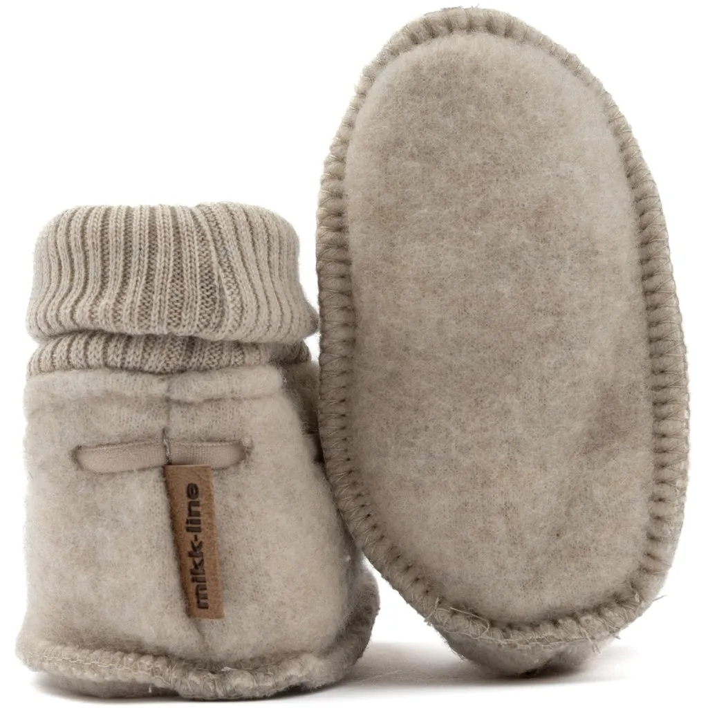 Baby Wool Footies - Melange Offwhite