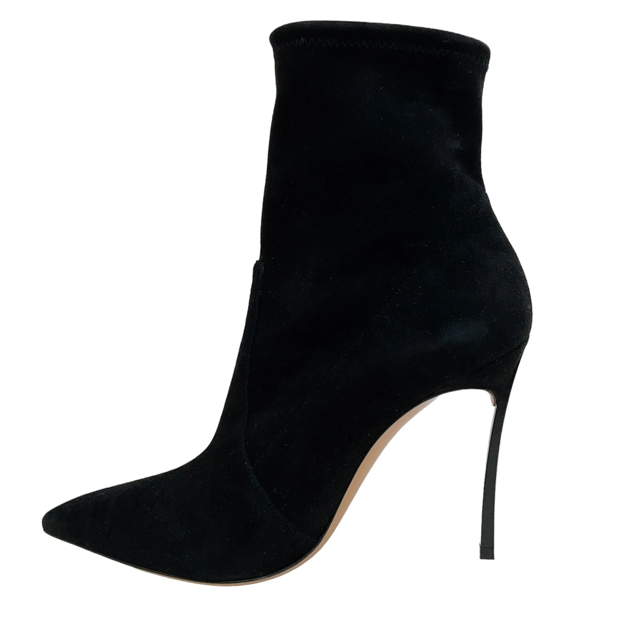 Casadei Black Suede Sock Booties