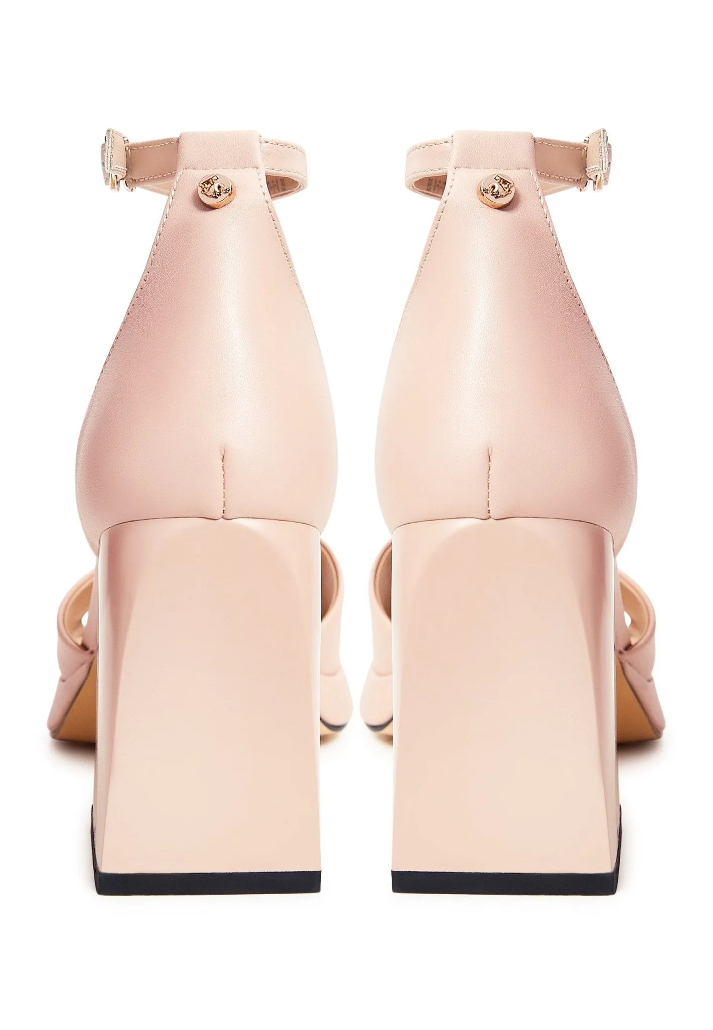 Classic Open Toe High Heel Sandals - Beige