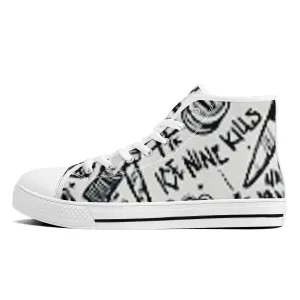 Customized Writing High-Top Canvas Shoes | Shoe Zero