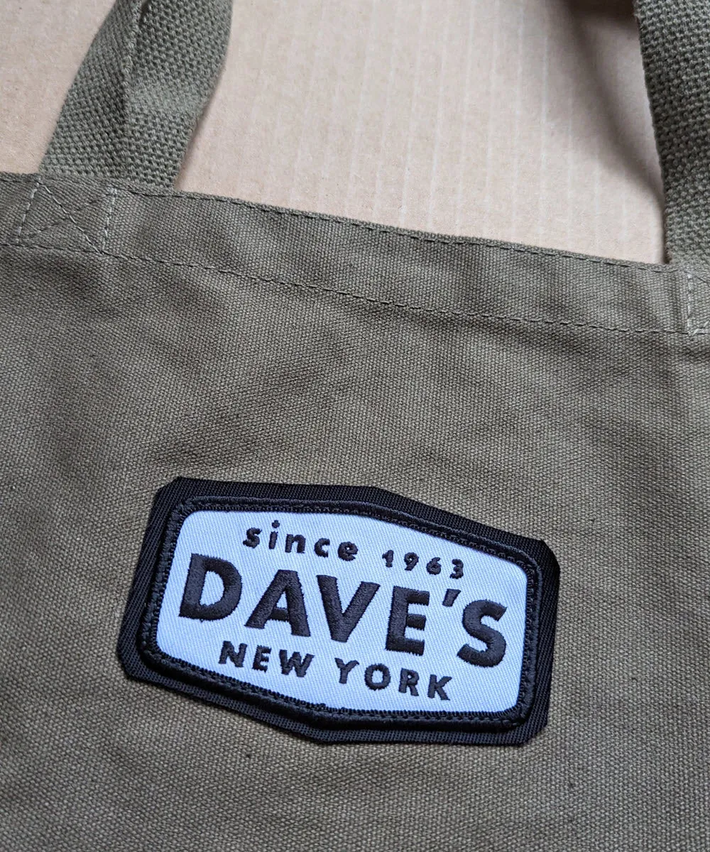 Dave's New York Patch Canvas Tote - Olive Drab