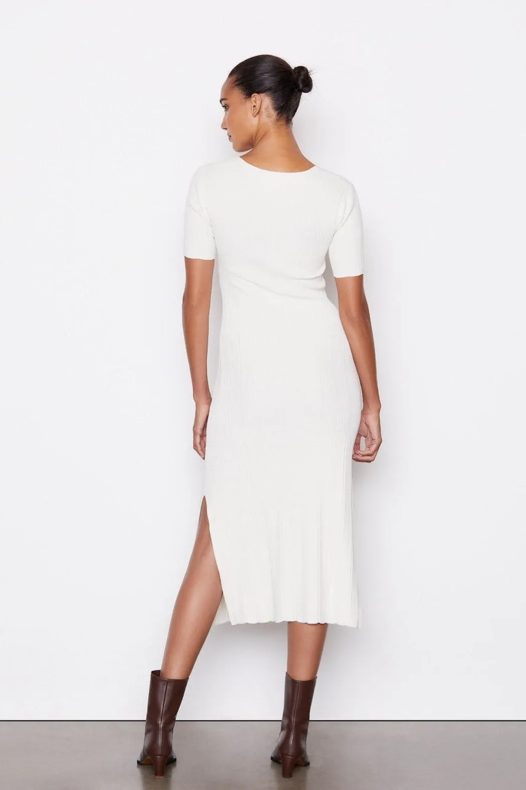 Frame - Layered Wrap Sweater Dress Bone