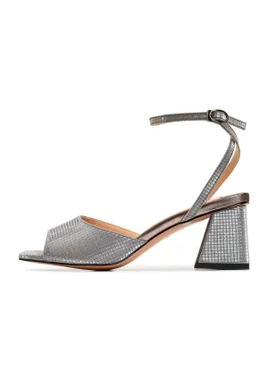 Jewel Block Heels Sandals Aurora - Silver