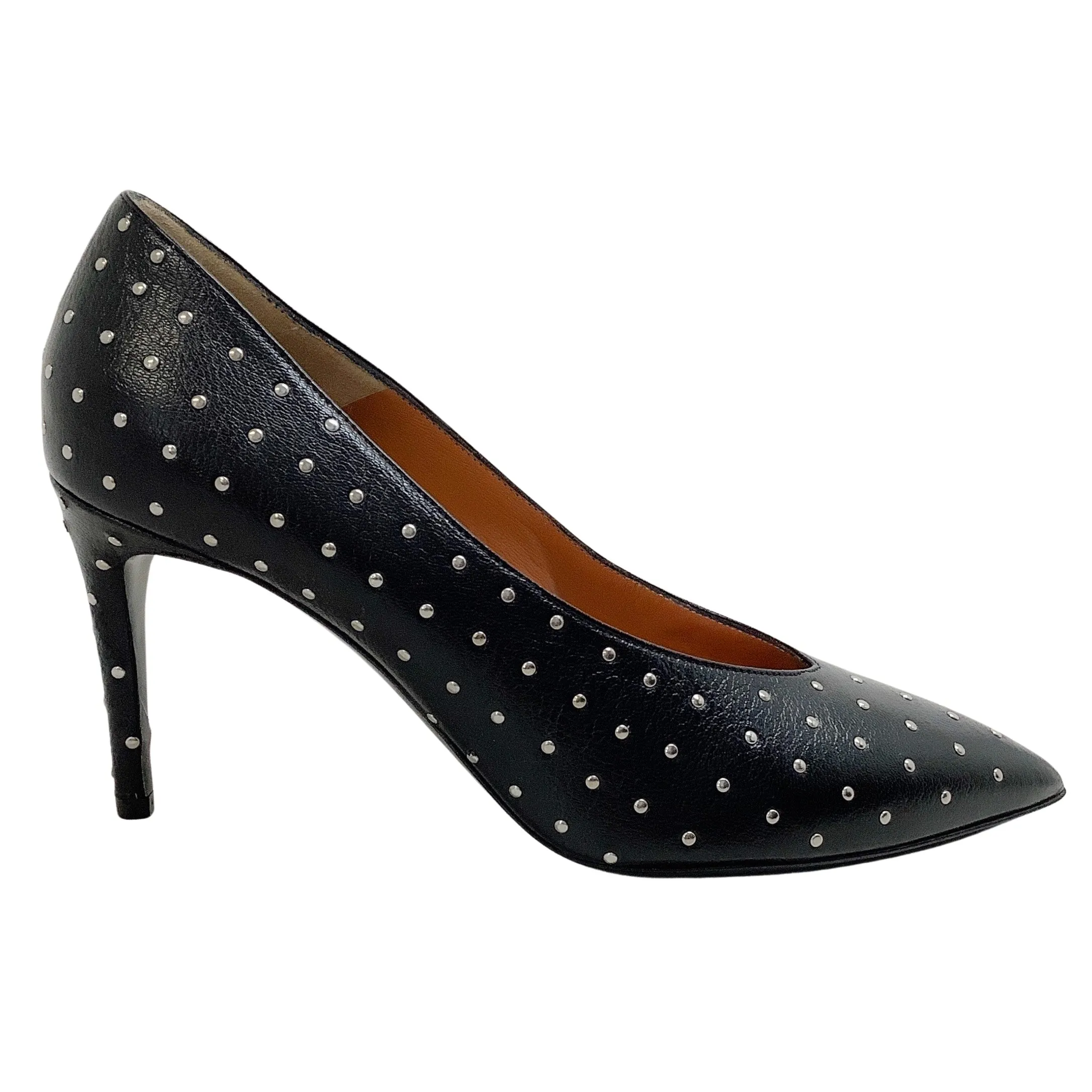 Laurence Dacade Black Leather Vivette 85 Pumps with Silver Studs