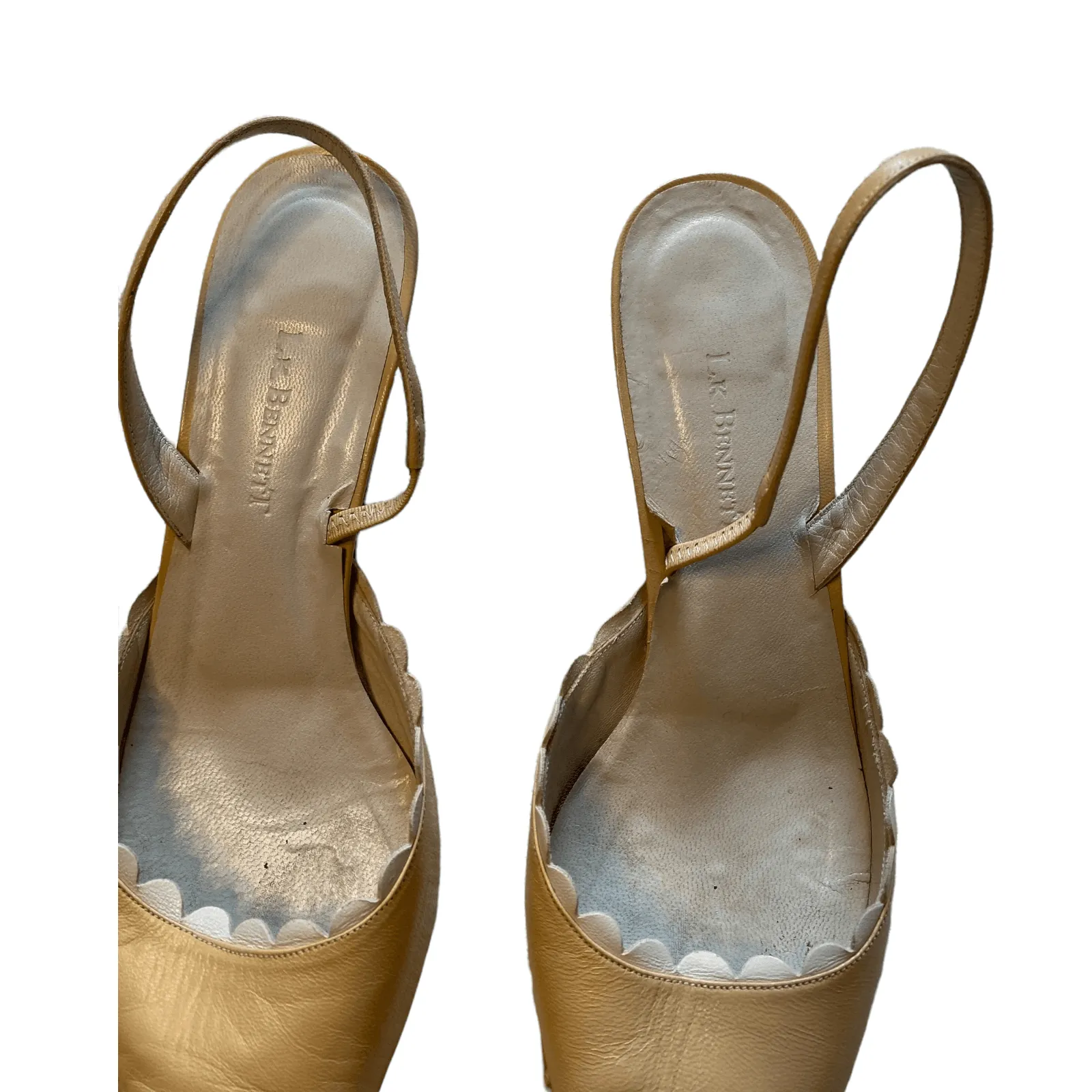 L.K Bennett Leather Kitten Heels Cream UK 7 EU 40