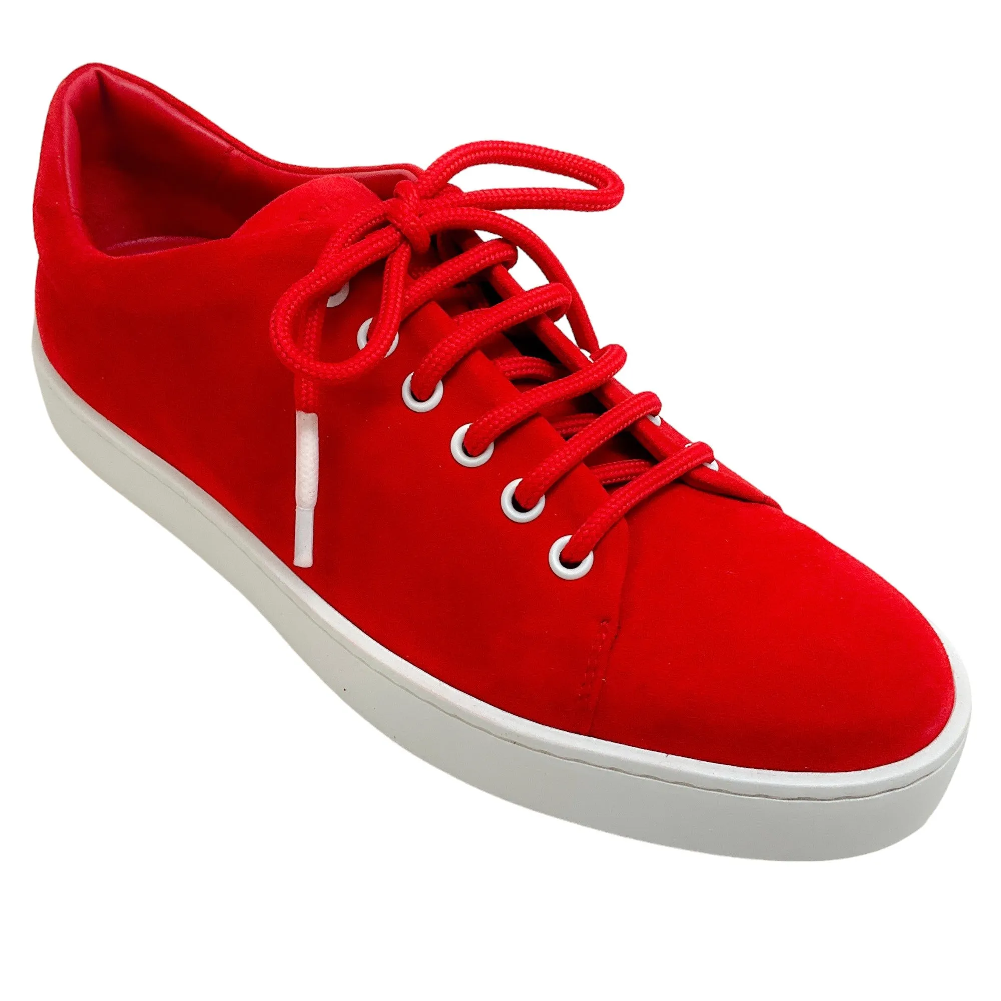 Manolo Blahnik Red Suede Semanada Sneakers