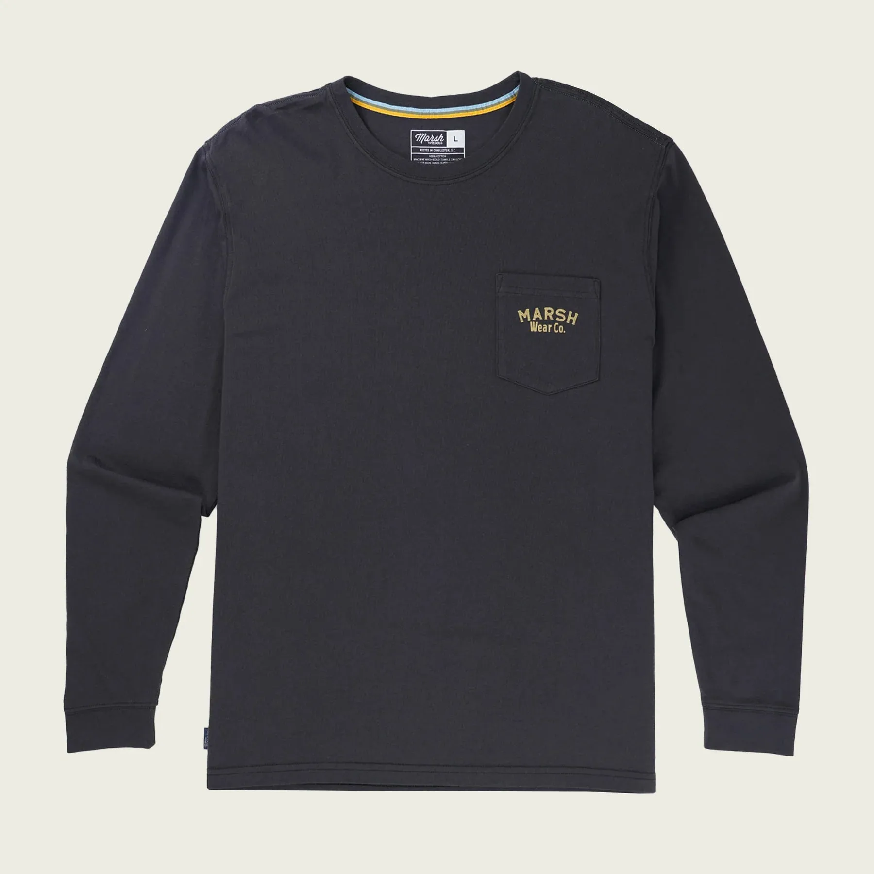 Marsh Skimming Black Long Sleeve Tee