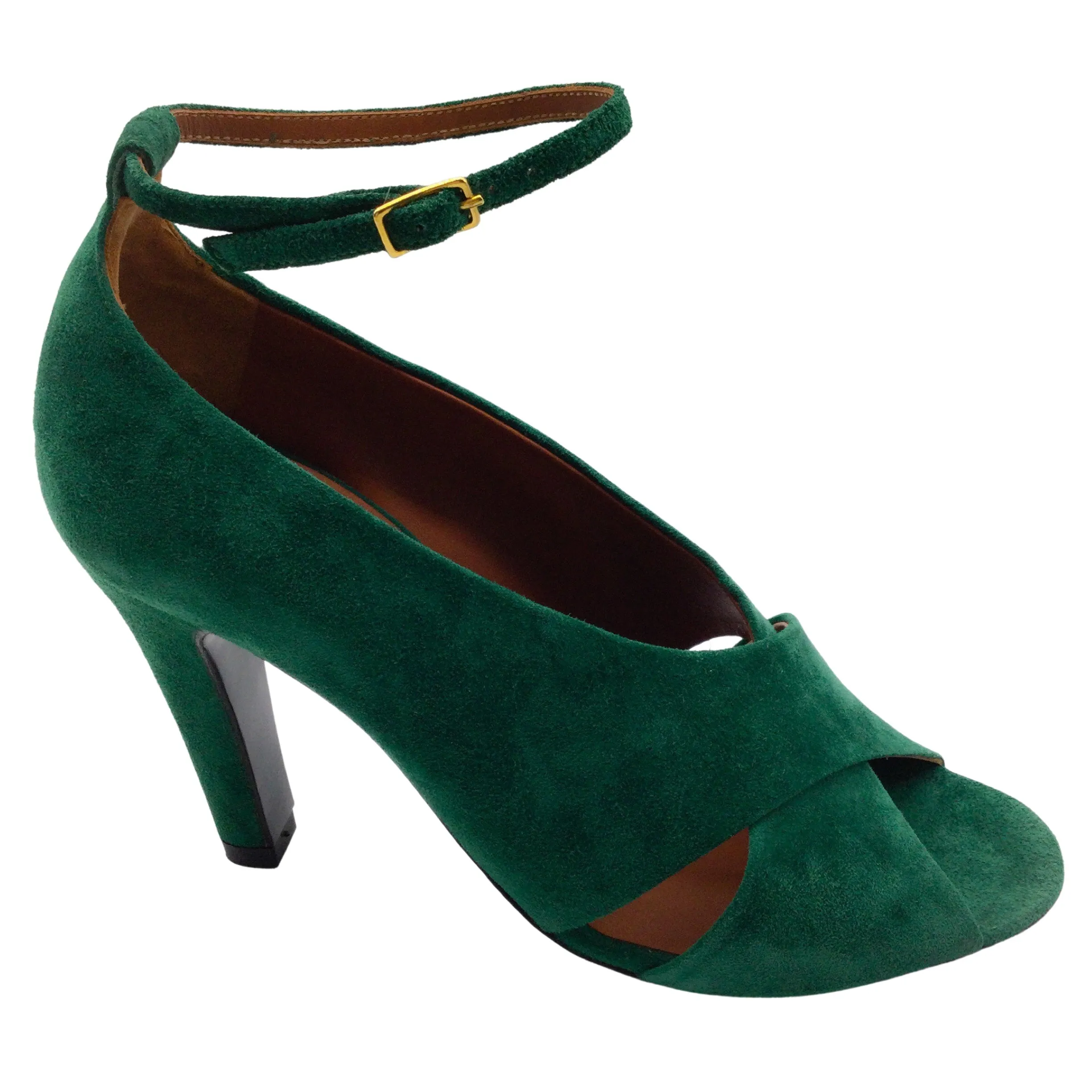 Michel Vivien Green Mayfair Cross Strap Open Toe Sandals