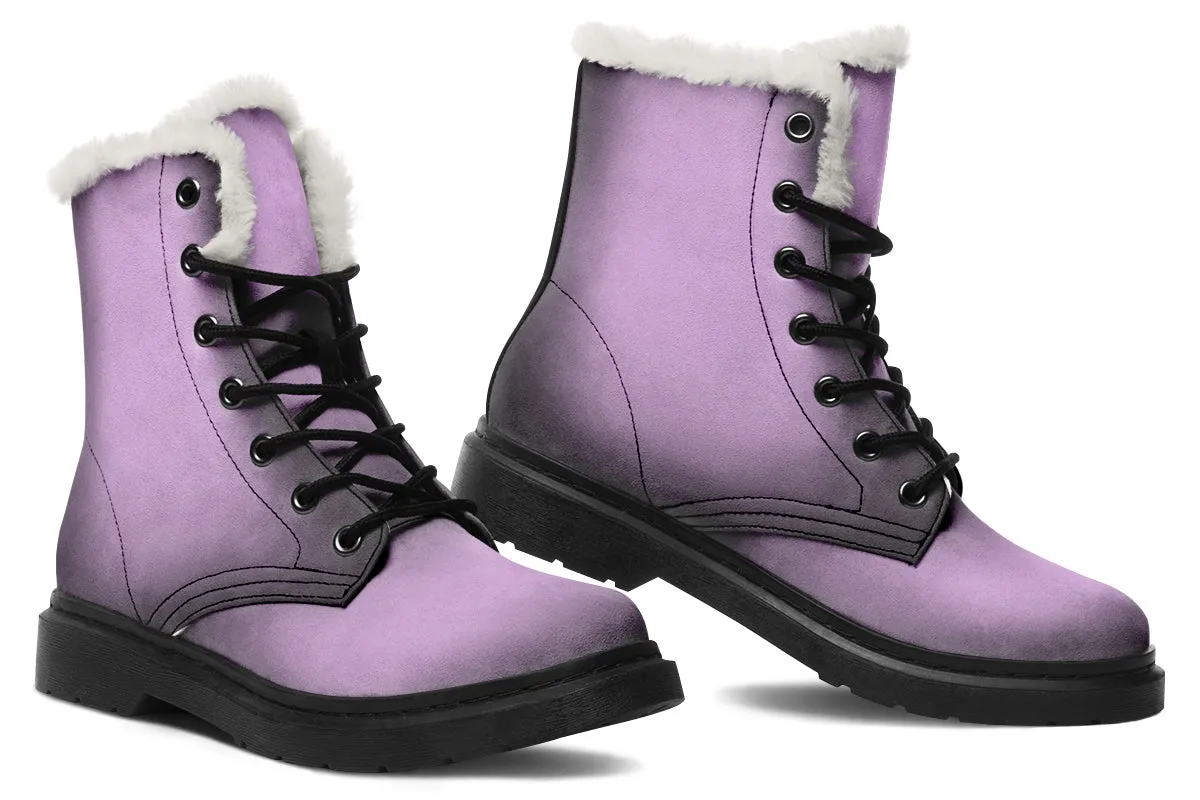 Mystic Dusk Winter Boots - Warm Micro-Suede Doc-Style Boots Lined with Vegan Wool