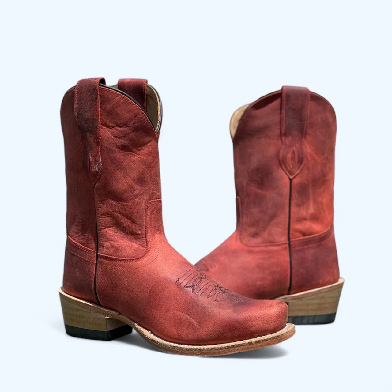 Old West Women’s Red Bootie Square Toe 18146