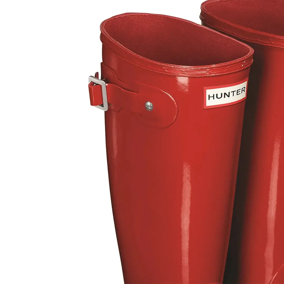 Original Tall Gloss Wellington Boots - Military Red by Hunter