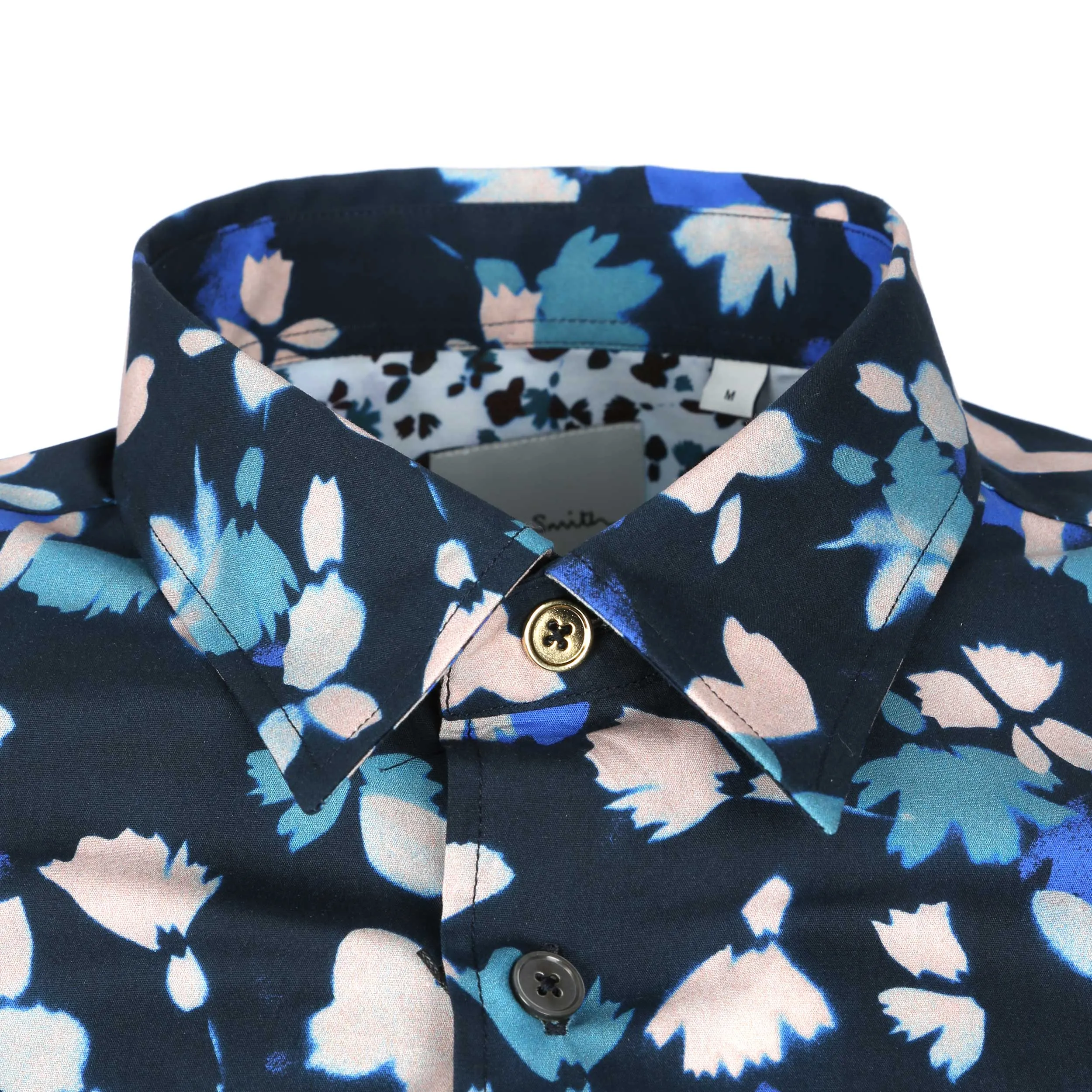 Paul Smith Slim Fit Floral SS Shirt in Navy