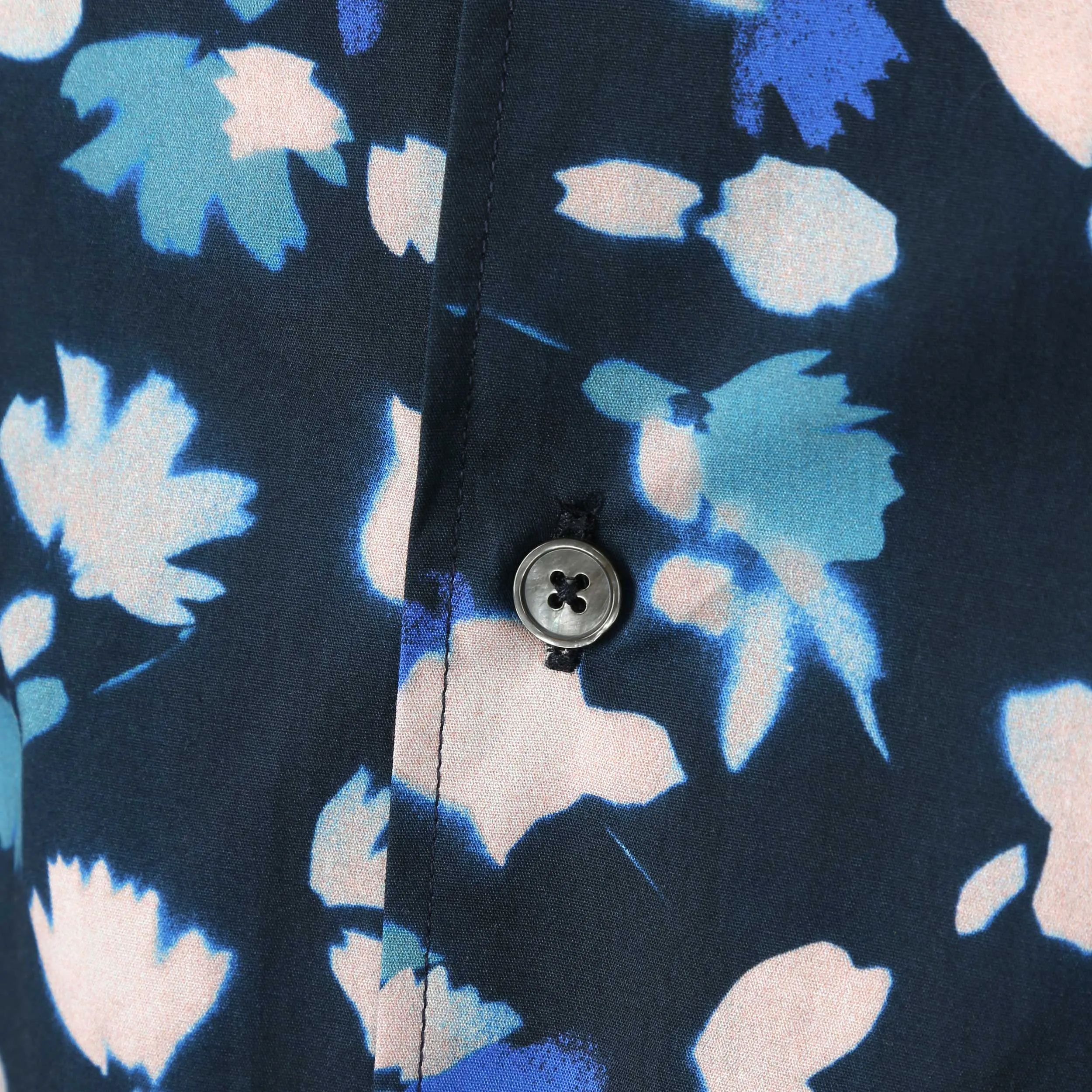 Paul Smith Slim Fit Floral SS Shirt in Navy