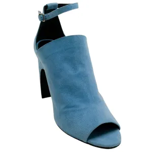 Pierre Hardy Blue Suede Caress Peep Toe Shooties with Ankle Strap