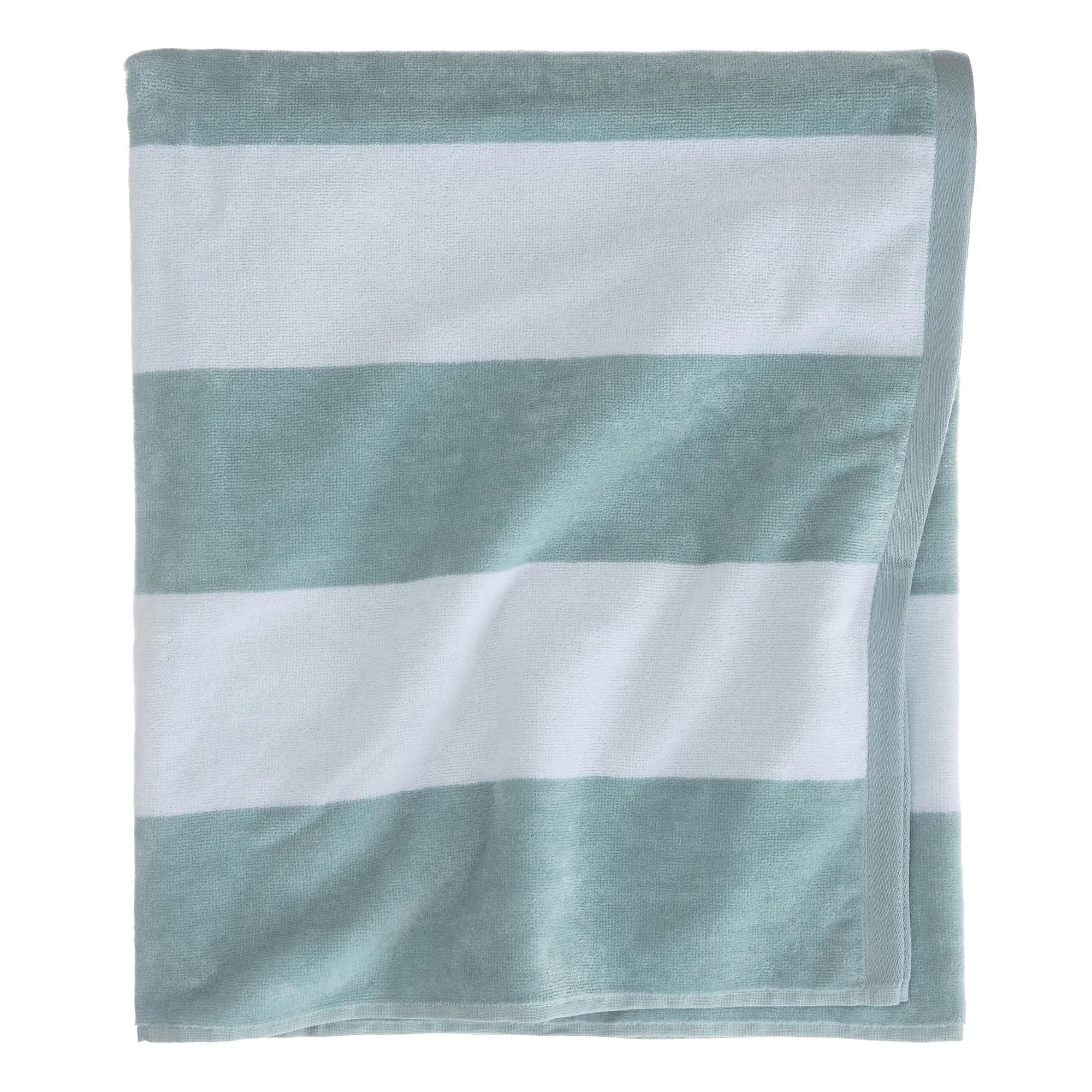 Serena Beach Towel [Light grey green/White]