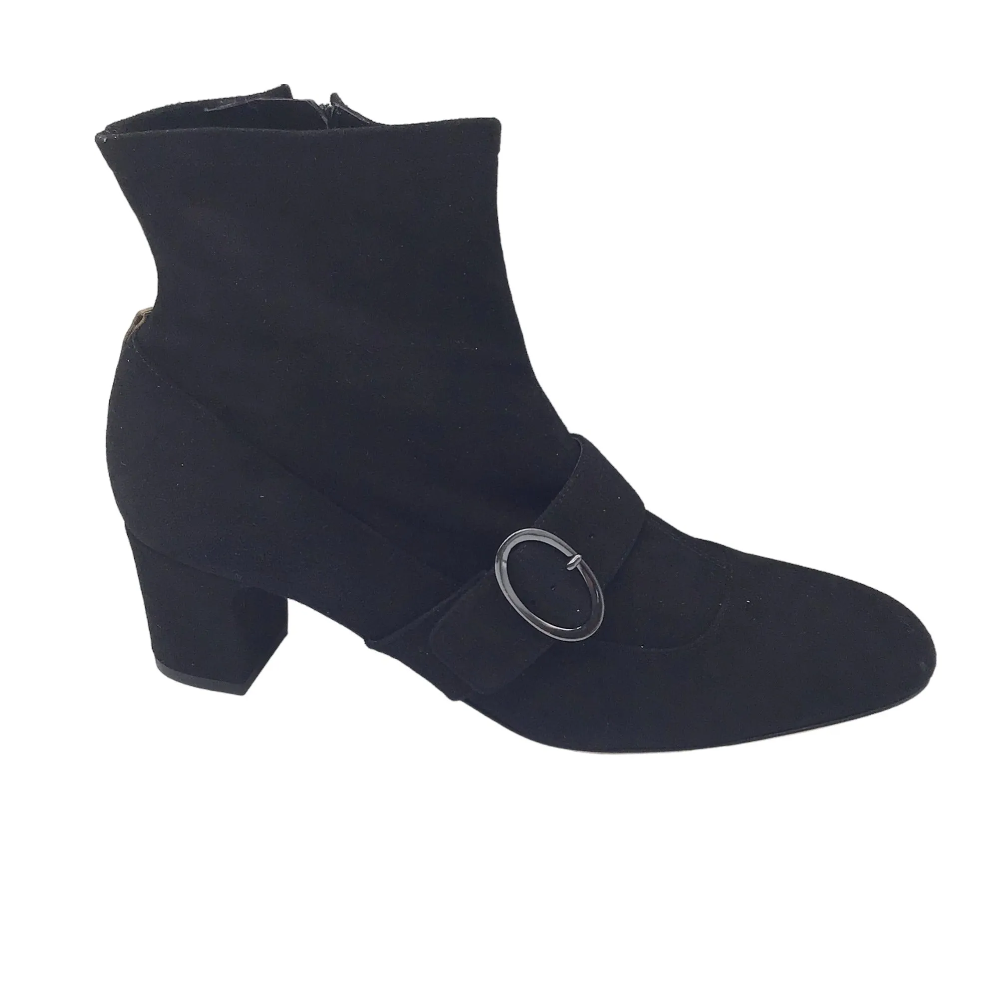 SJP by Sarah Jessica Parker Black Buckle Detail Suede Ankle Boots