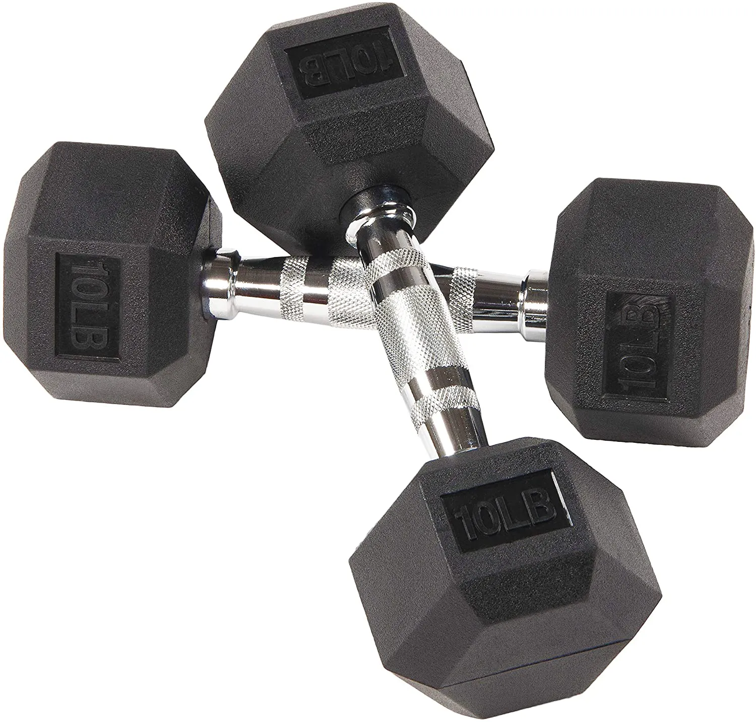 Sporzon! Rubber Encased Hex Dumbbell in Pairs or Singles