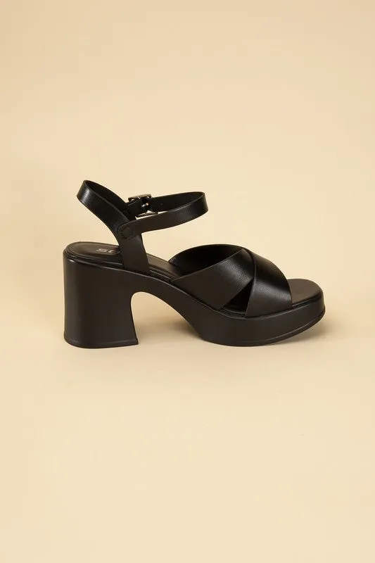 TOUCH-S CRISSCROSS SANDAL HEELS