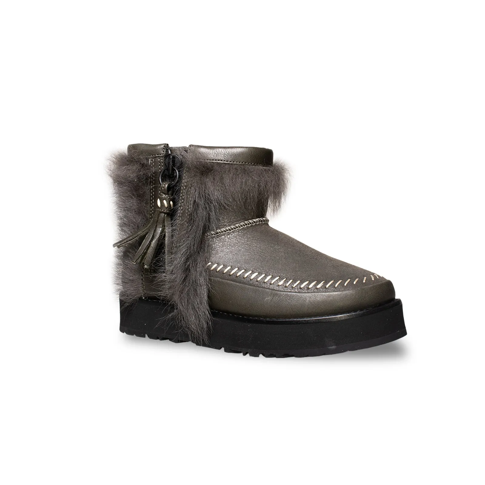 UGG Fluff Punk Black Olive Boots - Women's