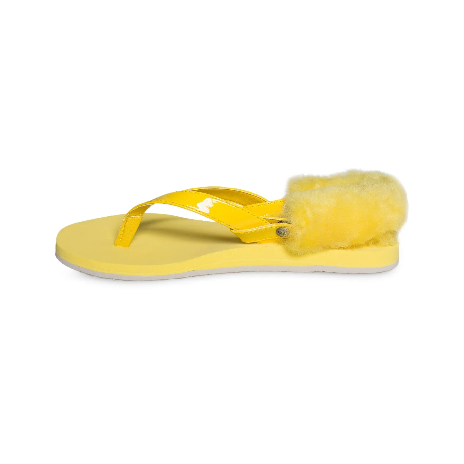 UGG LaaLaa Lemon Yellow Flip Flops - Women's