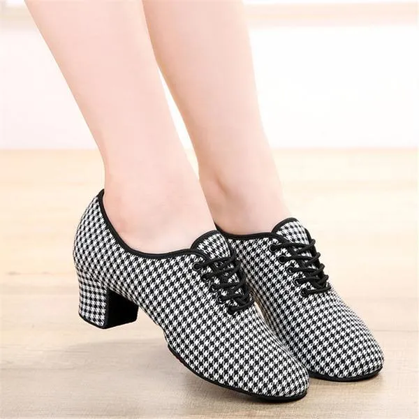 Women's Cloth 5cm Heel Teaching & Practice Shoes Ballroom Dance Shoes