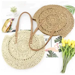 Women's Straw Tote Bag Boho Style