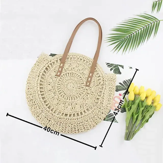 Women's Straw Tote Bag Boho Style