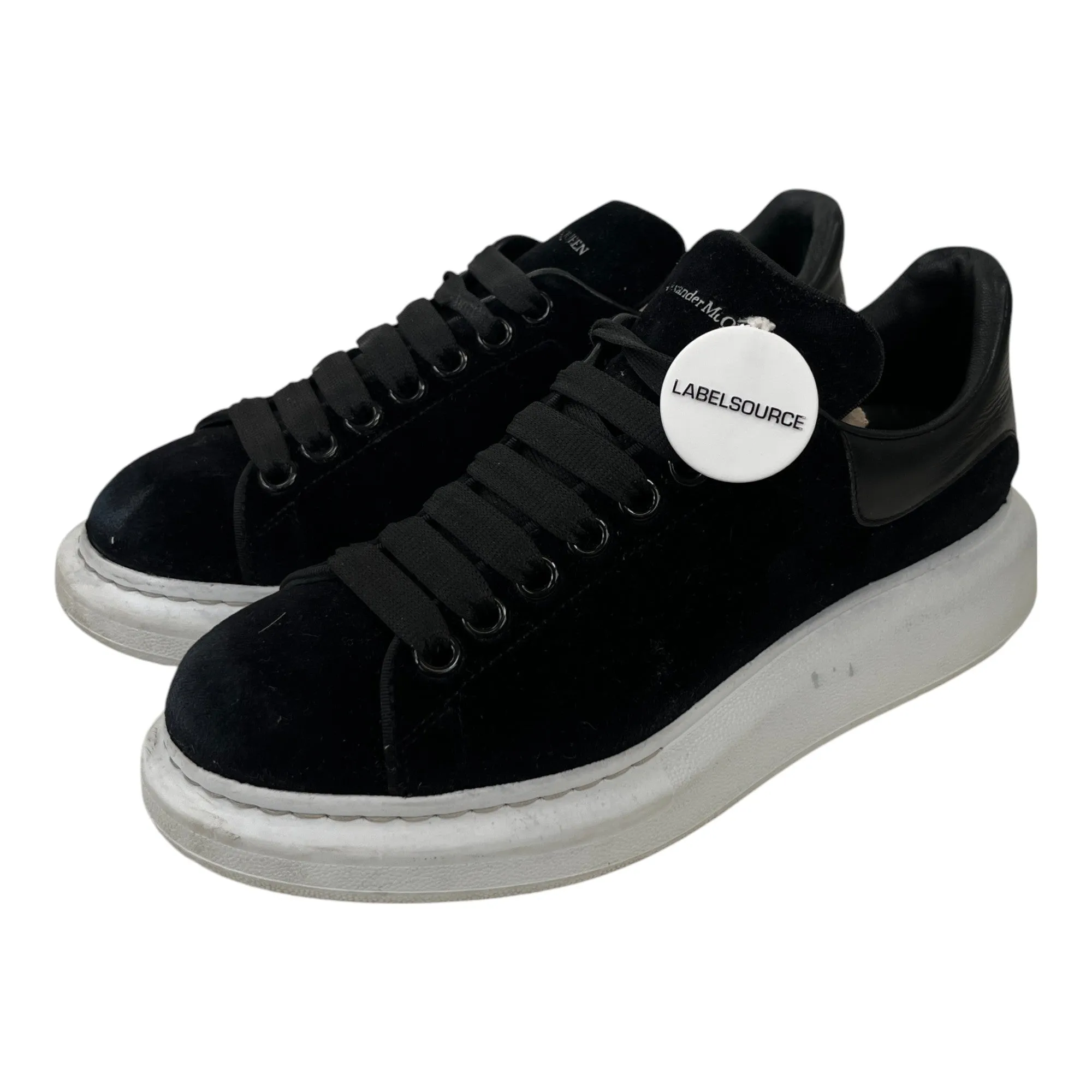 Women's Velvet Oversized Low Trainers Black Size EU 38.5 / UK 5.5